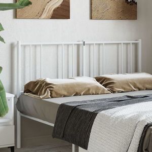 vidaXL Tăblie de pat metalică, alb, 140 cm imagine