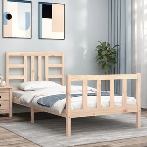vidaXL Cadru de pat cu tăblie, 90x190 cm, lemn masiv imagine