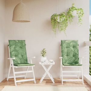 vidaXL Perne de scaun spătar înalt, 2 buc., model frunze, textil imagine