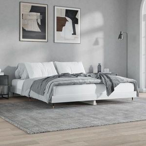 vidaXL Cadru de pat, alb extralucios, 180x200 cm, lemn prelucrat imagine