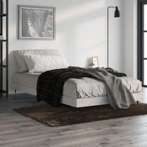 vidaXL Cadru de pat, gri beton, 90x200 cm, lemn prelucrat imagine