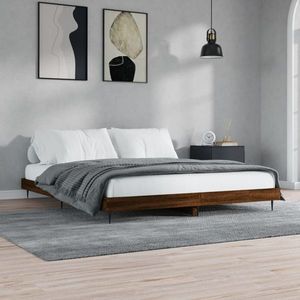 vidaXL Cadru de pat, stejar maro, 200x200 cm, lemn prelucrat imagine
