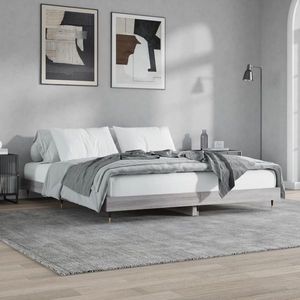vidaXL Cadru de pat, gri sonoma, 120x200 cm, lemn prelucrat imagine