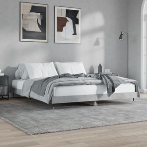 vidaXL Cadru de pat, gri beton, 160x200 cm, lemn prelucrat imagine