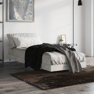 vidaXL Cadru de pat, gri beton, 75x190 cm, lemn prelucrat imagine