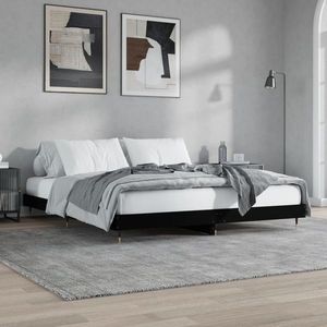 vidaXL Cadru de pat, negru, 120x200 cm, lemn prelucrat imagine