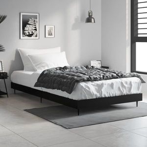 vidaXL Cadru de pat, negru, 90x200 cm, lemn prelucrat imagine