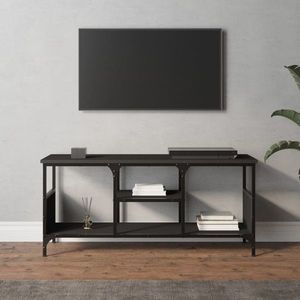 vidaXL Comodă TV, negru, 100x35x45 cm, lemn prelucrat & fier imagine