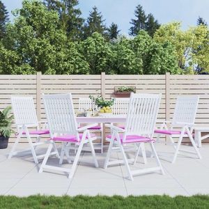 vidaXL Perne scaun grădină, roz, 6 buc., 50x50x3 cm, textil imagine