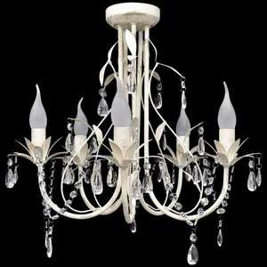 Lampă de plafon suspendată, candelabru cristal, elegant, 5 becuri imagine