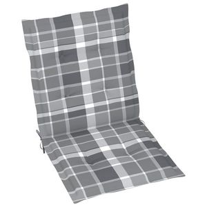vidaXL Perne cu spătar, gri carouri, 4 buc., 100x50x3cm, textil Oxford imagine