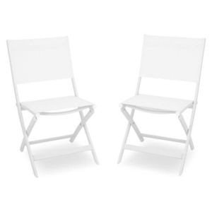 Set 2 scaune pliabile, Breeze, L.63 l.50 H.88, aluminiu, alb imagine