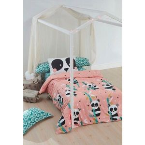 Lenjerie de pat pentru o persoana, Panida - Pink, EnLora Home, Bumbac Ranforce imagine