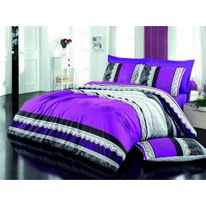 Lenjerie de pat pentru o persoana, Dantela - Lilac, Pearl Home, Bumbac Ranforce imagine