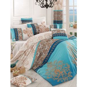 Lenjerie de pat pentru o persoana, Katre - Turquoise, Pearl Home, Bumbac Ranforce imagine