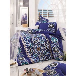 Lenjerie de pat pentru o persoana, Kayra - Blue, Pearl Home, Bumbac Ranforce imagine