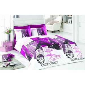 Lenjerie de pat pentru o persoana, Paris - Lilac, Pearl Home, Bumbac Ranforce imagine
