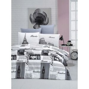 Lenjerie de pat pentru o persoana, City, Victoria, Bumbac Ranforce imagine