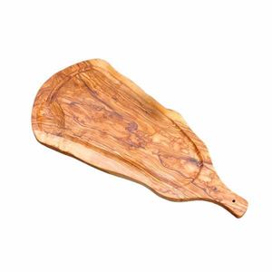 Tocator cu maner din lemn de maslin, 35-39 cm, forma naturala, 2 fete imagine