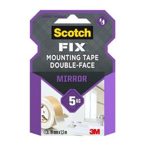 Banda Dublu Adeziva Montare Oglinzi - 3M Scotch Fix Mirror Mounting Tape, 5 kg, 19 mm x 1.5 m, 1 buc imagine