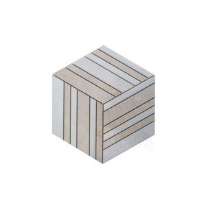 Mozaic Marmura White&Beige 3D Cube Polisata, 20 x 20 cm imagine