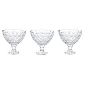 Set 3 cupe pentru inghetata Romatic, 200 ml, 9.7x9.5 cm, sticla, transparent imagine