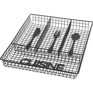 Suport organizare tacamuri Cuisine, 32.3 x 26 x 4.5 cm, metal, negru imagine