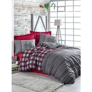 Lenjerie de pat pentru o persoana Single XL (DE), Jonas - Claret Red, Cotton Box, Bumbac Ranforce imagine