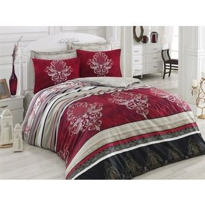 Lenjerie de pat pentru o persoana (DE), Azra - Claret Red, Cotton Box, Bumbac Satinat imagine