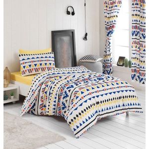 Lenjerie de pat pentru o persoana (SE), Pisagor - Yellow, Mijolnir, Bumbac Ranforce imagine