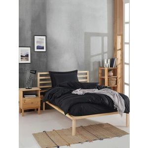 Lenjerie de pat pentru o persoana (EU) (IT), Fresh Color - Black, Mijolnir, Bumbac Ranforce imagine