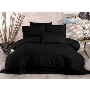 Lenjerie de pat pentru o persoana Single XL (DE), Lilyum - Black, Whitney, Bumbac Satinat imagine