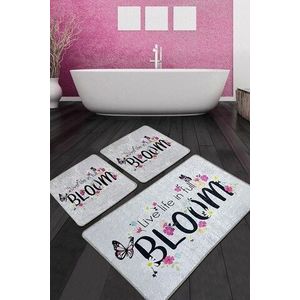 Set covoraș de baie (3 bucăți), Chilai, Bloom Djt, Poliester, Multicolor imagine