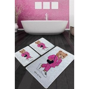 Set covoraș de baie (3 bucăți), Chilai, Boss Girl Djt, Poliester, Multicolor imagine