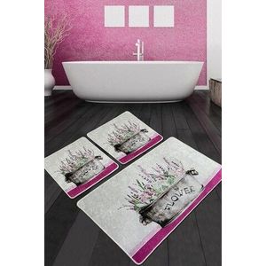Set covoraș de baie (3 bucăți), Chilai, Polipra Djt, Poliester, Multicolor imagine