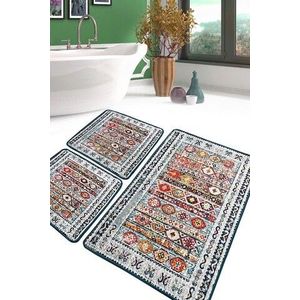 Set covoraș de baie (3 bucăți), Chilai, Weref, Poliester, Multicolor imagine