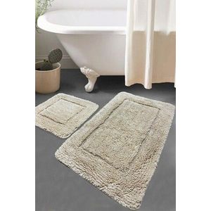 Set covorase de baie 2 piese, Chilai Home, Wolle, Bumbac, Gri imagine