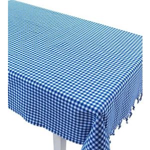 Tablecloth (150 x 150), Eponj Home, Zifir, 150x150 cm, Bumbac, Albastru/Alb imagine