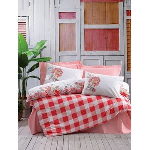 Lenjerie de pat pentru o persoana (EU) (IT), Oregano - Pink, Cotton Box, Bumbac Ranforce imagine