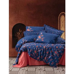 Lenjerie de pat pentru o persoana (EU) (IT), Emery - Dark Blue, Cotton Box, Bumbac Ranforce imagine