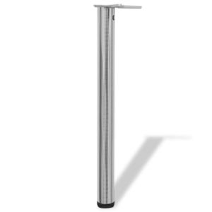 242136 4 Height Adjustable Table Legs Brushed Nickel 710 mm imagine
