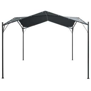 vidaXL Pavilion cort foișor copertină, antracit, 3 x 3 m, oțel imagine