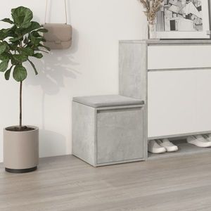 vidaXL Cutie cu sertar, gri beton, 40, 5x40x40 cm, lemn compozit imagine