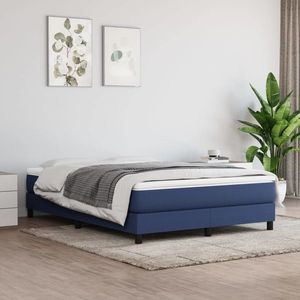 vidaXL Saltea de pat cu arcuri, albastru, 140x200x20 cm, textil imagine
