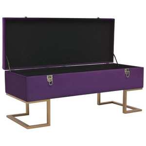 vidaXL Banchetă cu un compartiment de depozitare violet 105cm catifea imagine
