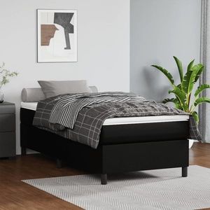 vidaXL Cadru de pat, negru, 90x190 cm, piele ecologică imagine