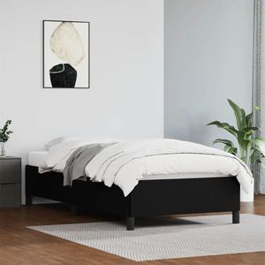 vidaXL Cadru de pat, negru, 90x190 cm, piele ecologică imagine