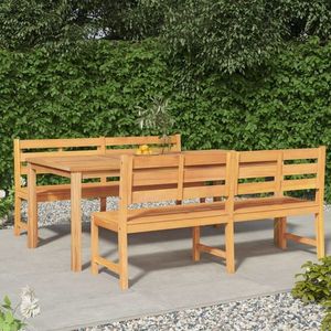 vidaXL Set de masă pentru grădină, lemn masiv de tec, 3 piese imagine
