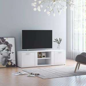 vidaXL Comodă TV, alb, 120 x 34 x 37 cm, PAL imagine