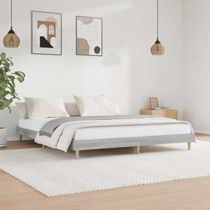 vidaXL Cadru de pat, gri sonoma, 180x200 cm, lemn prelucrat imagine